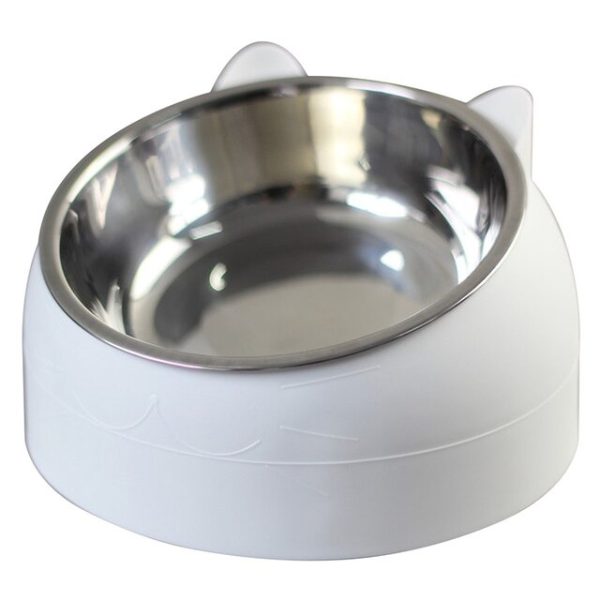 Castron inclinat din inox cu suport de plastic KITTY, diverse marimi si culori, ALB, 400 ml