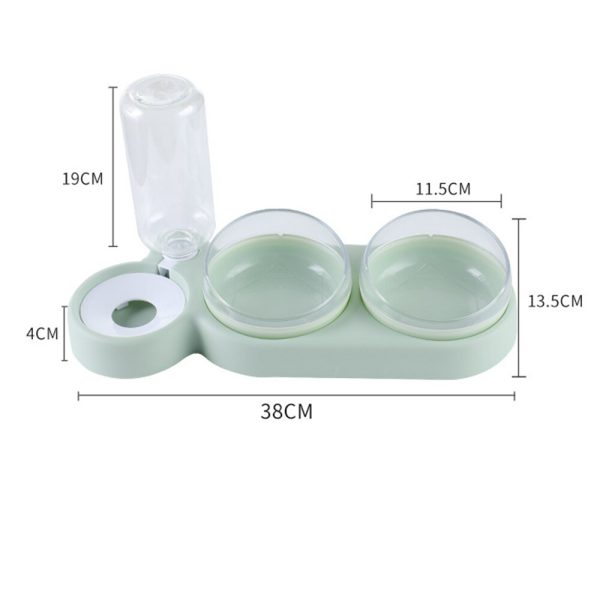 Castron dublu inclinat pentru caini si pisici cu adapator Teddy - imagine 3