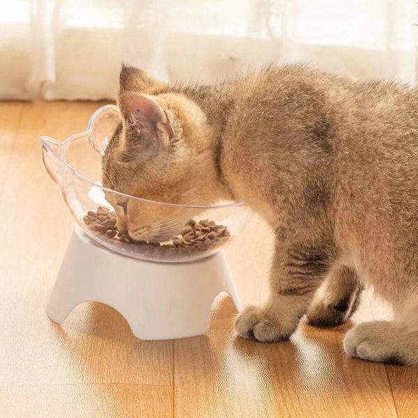 Castron transparent cu suport pentru hrana sau apa Kitty Head - imagine 2