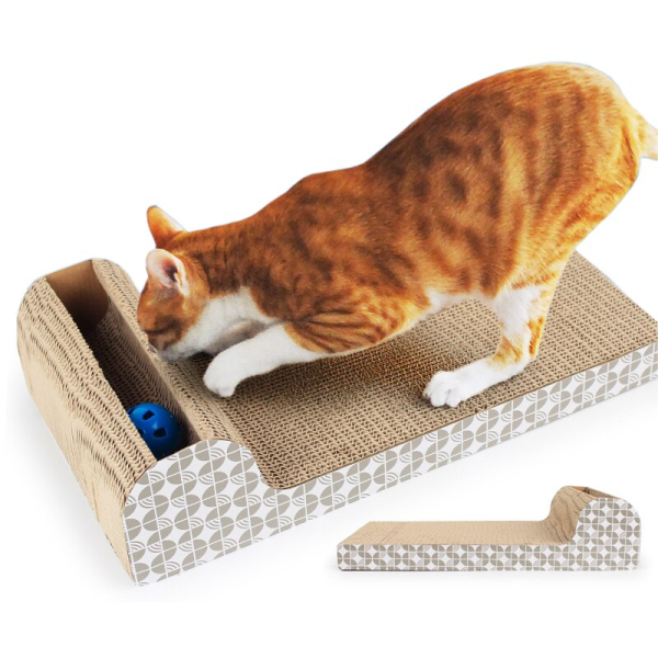 Suport sau placa pentru ascutit ghearele, din carton cu jucarie 45 x 23 cm - imagine 3
