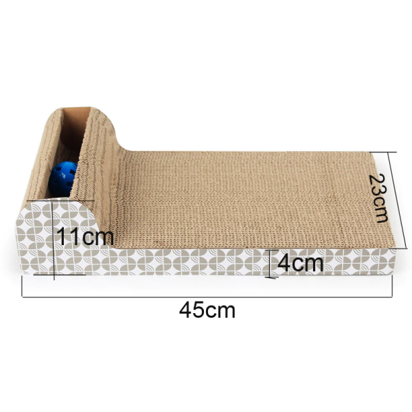 Suport sau placa pentru ascutit ghearele, din carton cu jucarie 45 x 23 cm - imagine 2