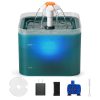 Fantana dispenser de apa automat pentru caini si pisici, purificare si filtrare a apei, Dream Daisy 2 L, CYAN - imagine 2