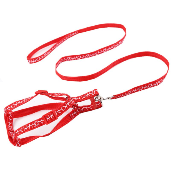 Set ham si lesa pentru caini de talie mica, diverse culori, ROSU, M - imagine 3