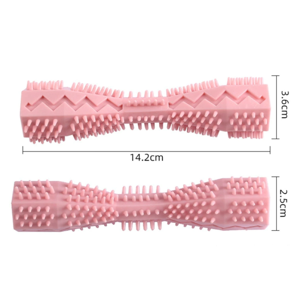 Jucarie de ros si curatat dintii cu orificiu pentru recompense pentru caini 14 cm - imagine 2