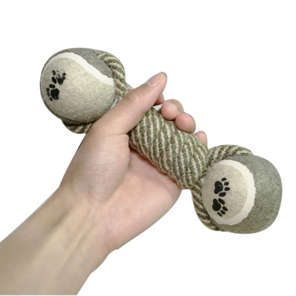 Jucarie din sfoara cu mingi pentru catei 25 cm - imagine 2