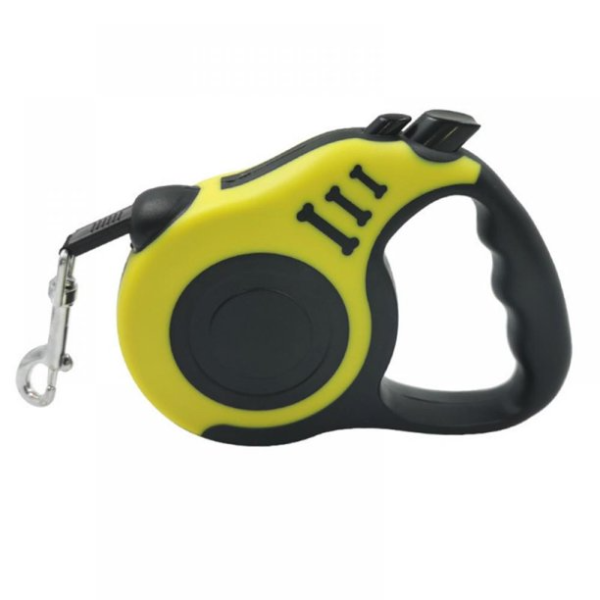 Lesa retractabila HappyDog 5m curea pentru caini pana la max. 15 kg diverse culori, GALBEN