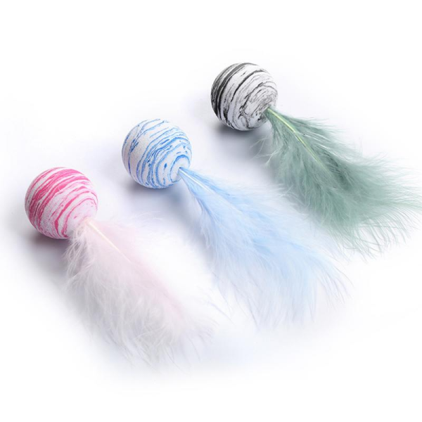 Minge interactiva cu pana pentru pisici 13 cm