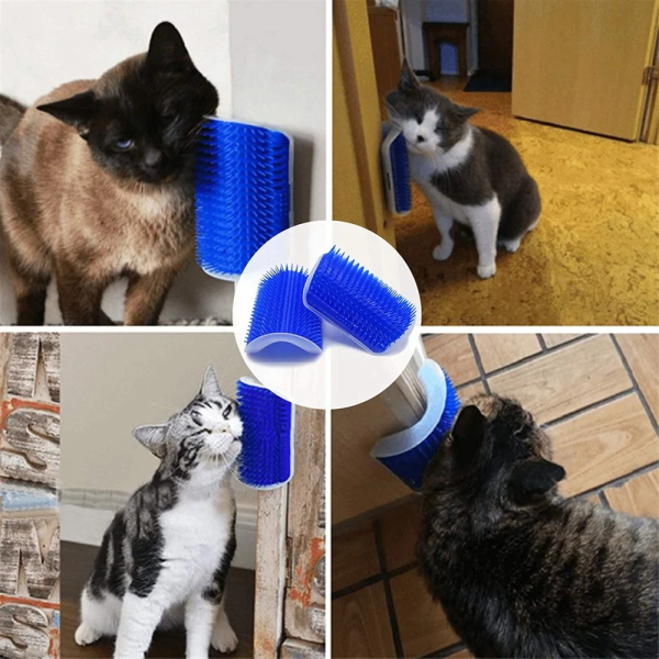 Perie de colt pentru autotoaletare si masaj cu iarba pisicii - imagine 2
