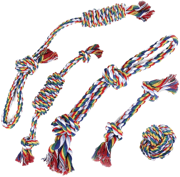 Set de jucarii din funie pentru caini RAINBOW