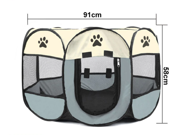 Tarc cu protectie pentru animale de companie 91 x 91 x 58 cm - imagine 2
