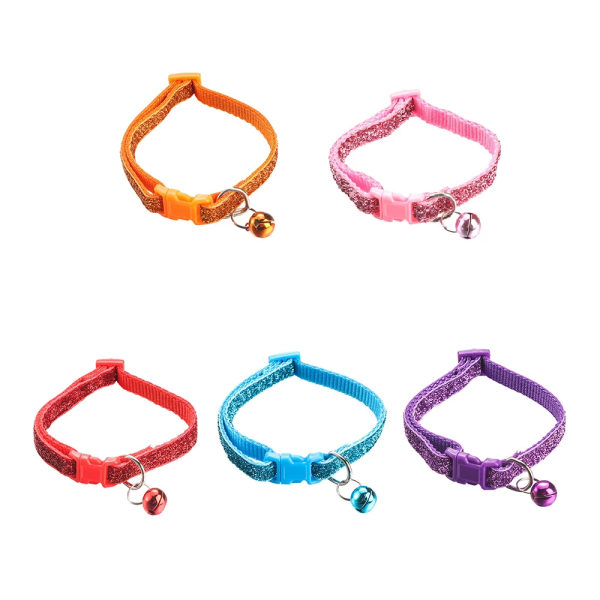 Zgarda pentru caini de talie mica sau pisici GLITTER 19-32, MOV - imagine 3
