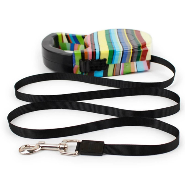 Lesa retractabila YourStyle 5m curea pentru caini pana la max. 15 kg diverse culori, RAINBOW - imagine 3