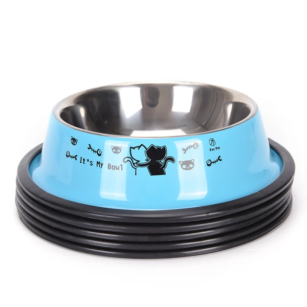 Castron colorat din otel inoxidabil, diverse culori, 15 cm, ALBASTRU - imagine 2