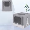 Litiera PREMIUM acoperita cu tavita, lopatica pentru nisip, filtru de carbon, pliabila - imagine 3